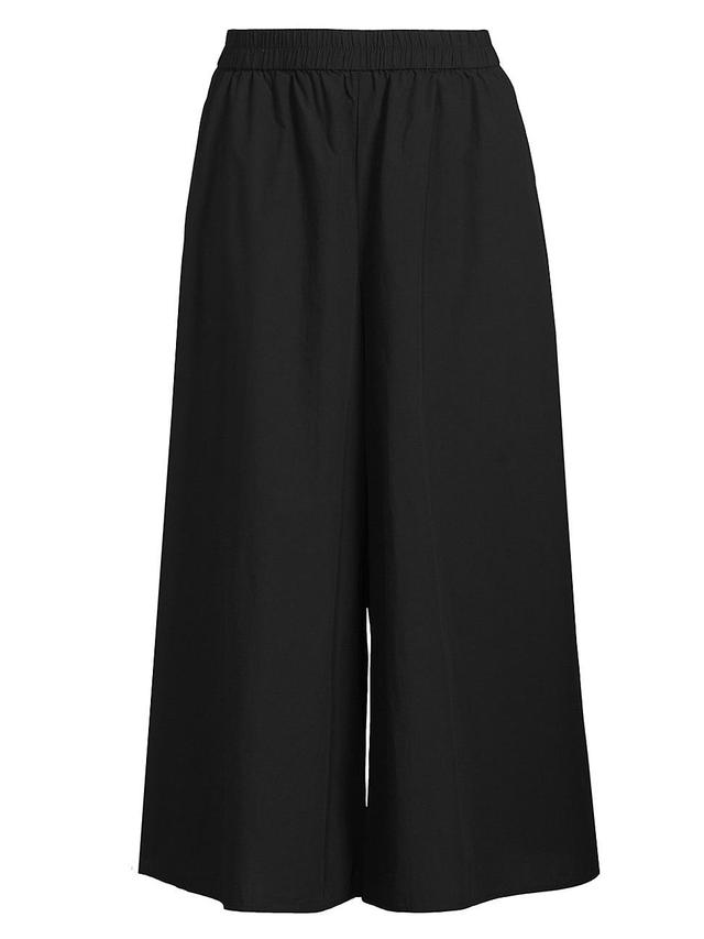 Womens Cotton Wide-Leg Crop Pants Product Image