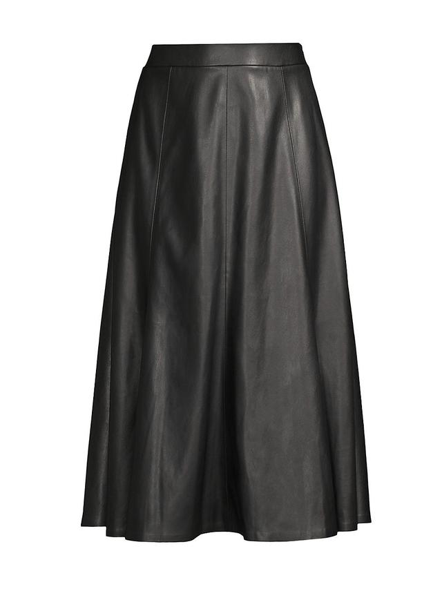 Womens Vera Faux Leather Midi-Skirt Product Image