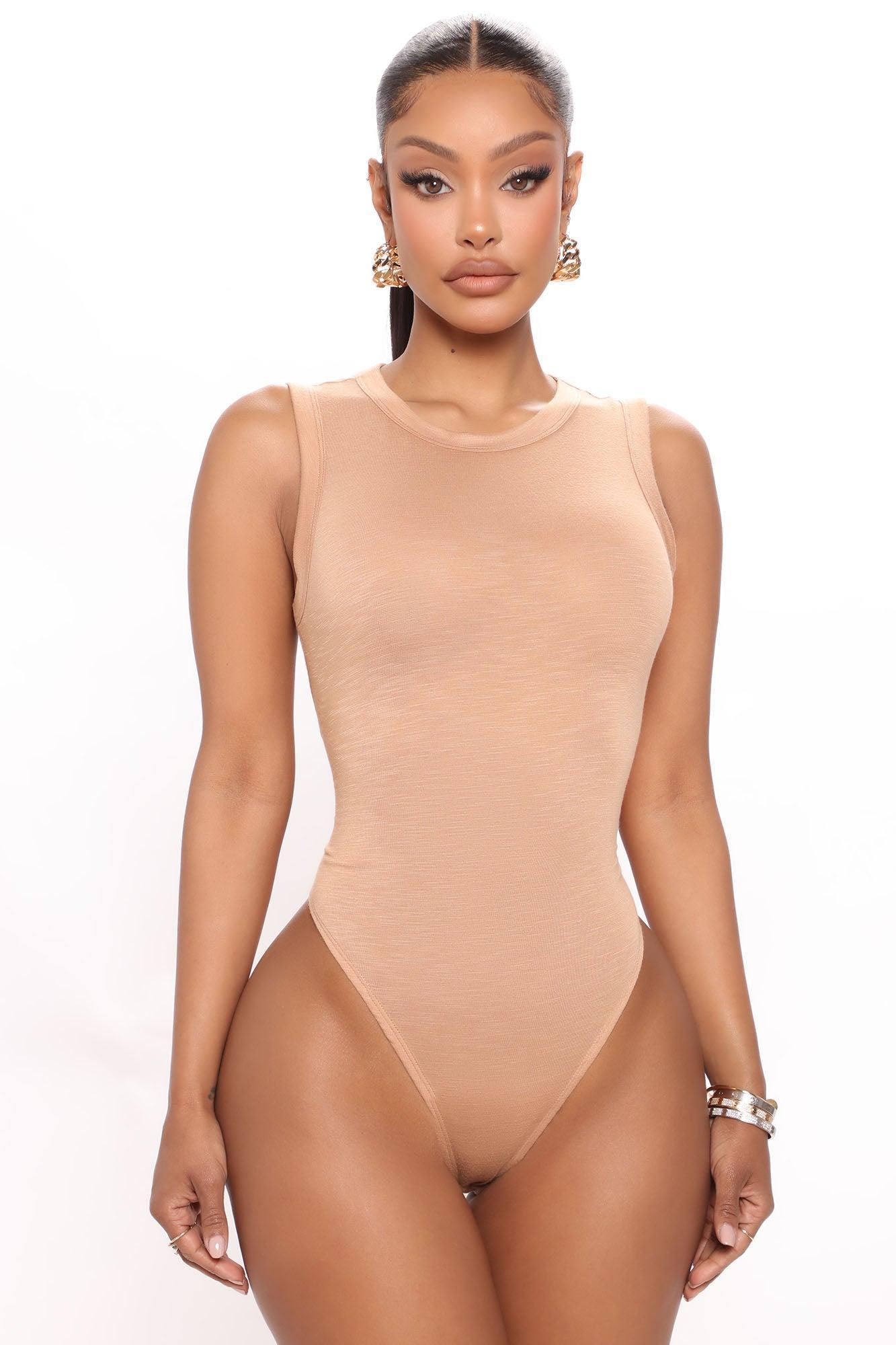 Alana Sleeveless Bodysuit - Taupe Product Image