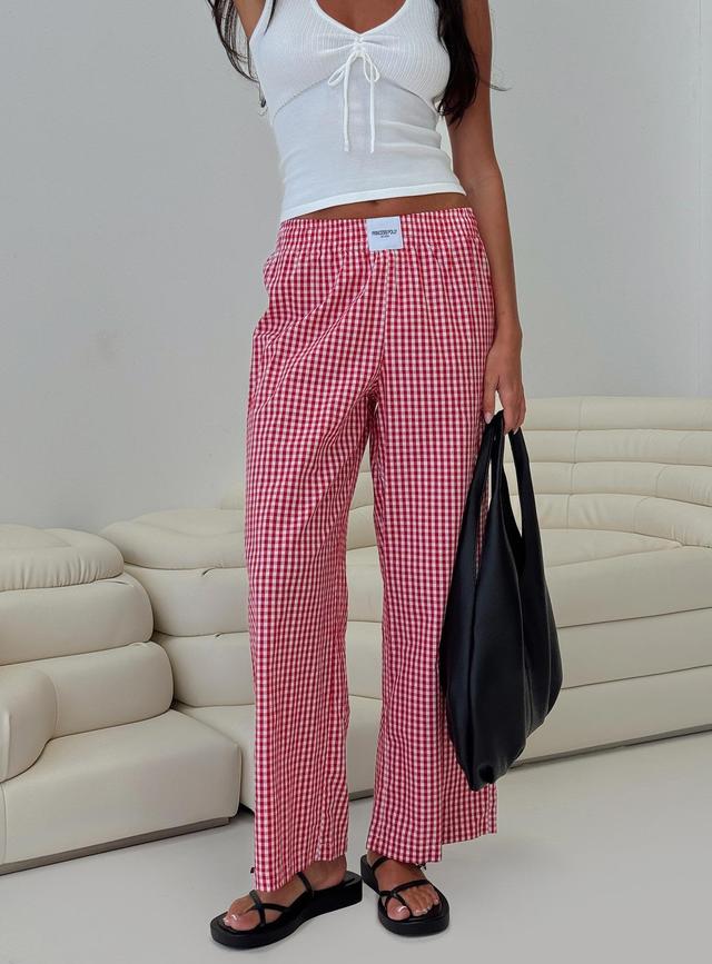 Beach House Pants Red Gingham Product Image