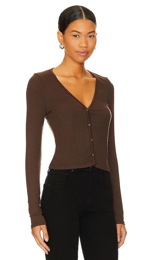 LA Made Sweet V Cardi in Grey. - size S (also in L, M, XL, XS) Product Image