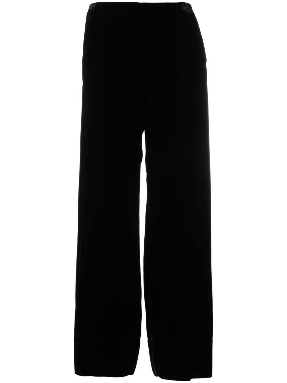 TOTÊME Velvet Wide-leg Pants In Black Product Image