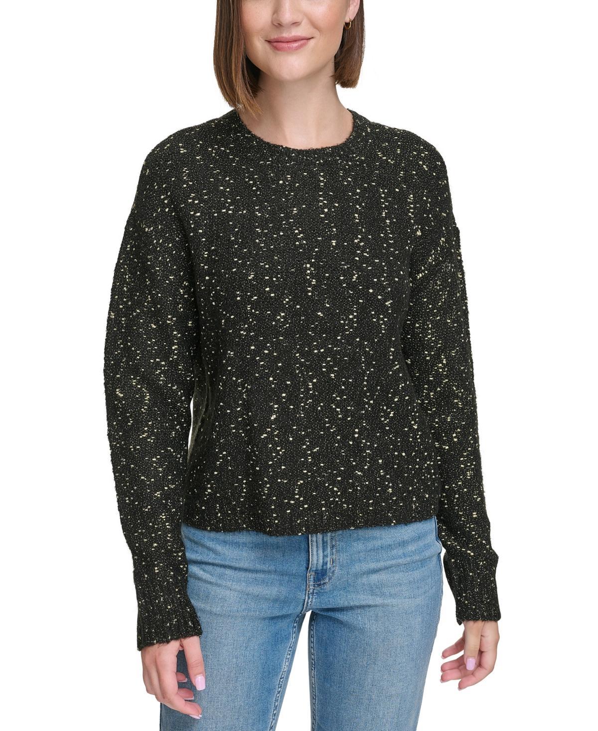 Calvin Klein Jeans Womens Crewneck Long-Sleeve Lurex Sweater - Mascarpone Product Image