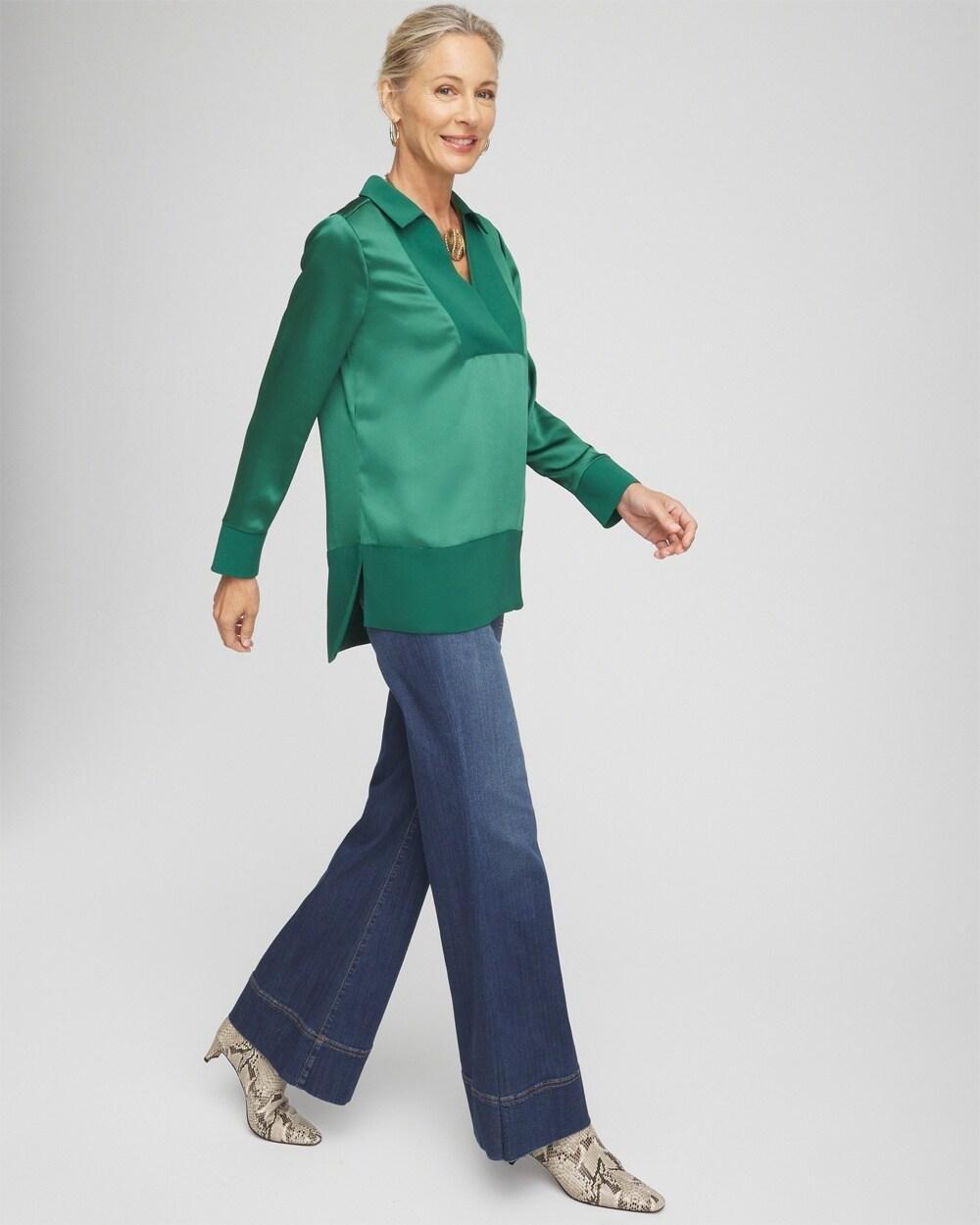 Relaxed Stretch Satin Tunic Product Image