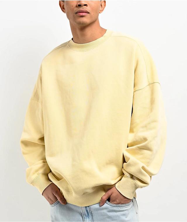 Ninth Hall Fundamentals Tan Boxy Crewneck Sweatshirt Product Image