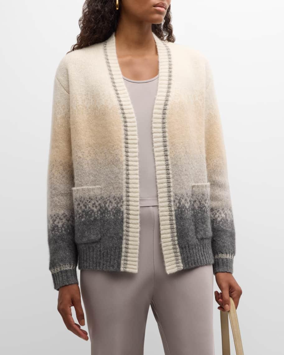 Cashmere-Lurex Ombre Stripe Cardigan Product Image