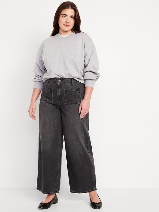 High-Waisted Baggy Wide-Leg Trouser Jeans Product Image