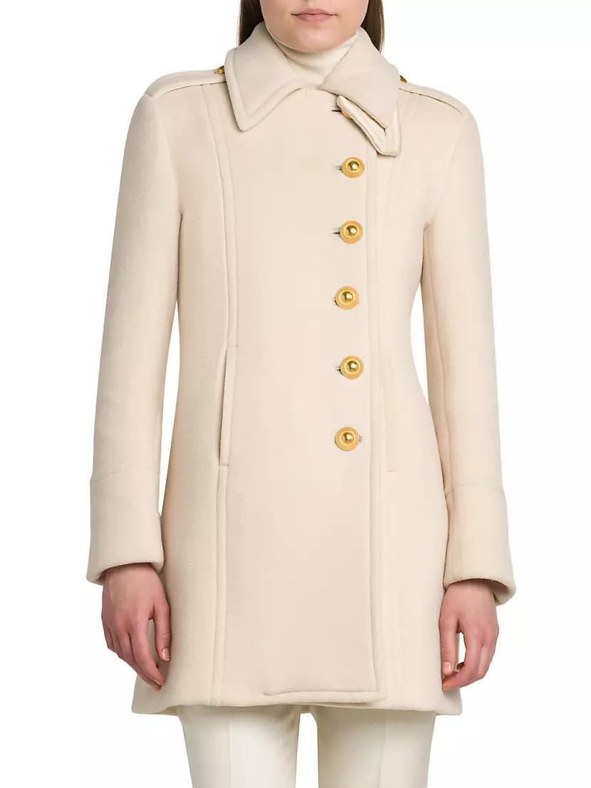 Wool-Cashmere Asymmetric Peacoat Product Image