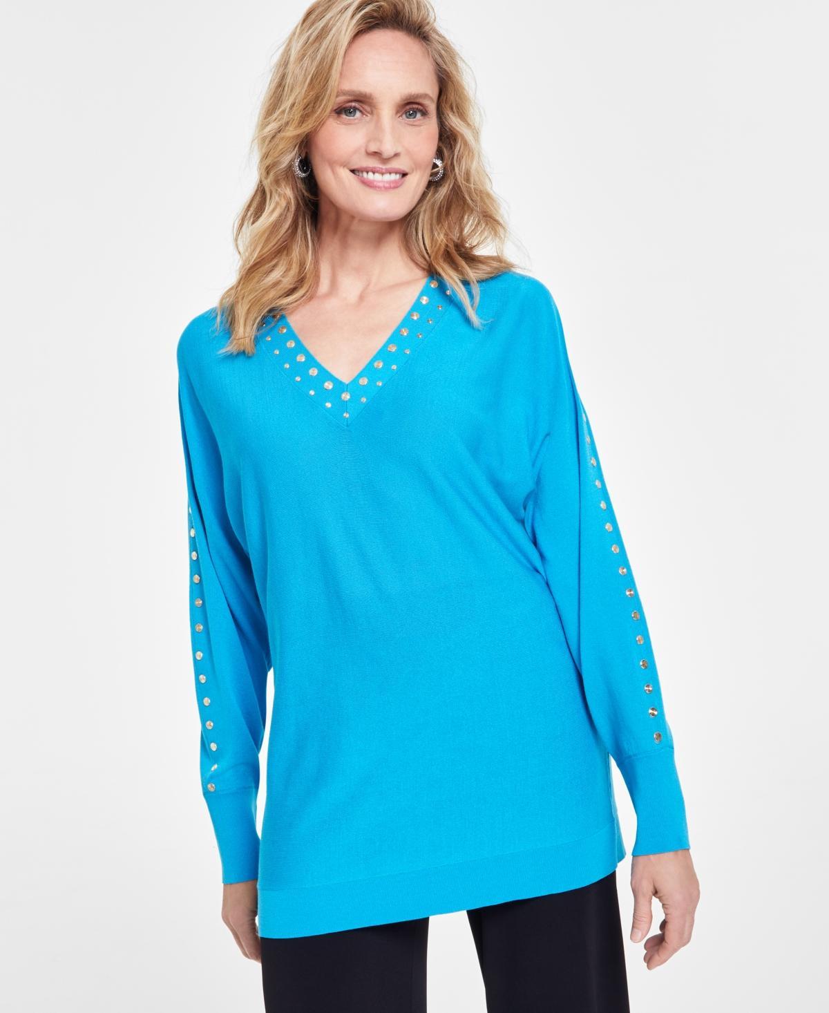 I.n.c. International Concepts Womens Studded V-Neck Tunic, Created for Macys Product Image