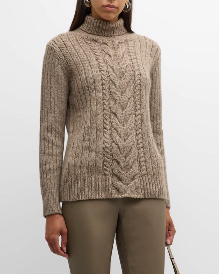 Cashmere Cable-Knit Turtleneck Sweater product image