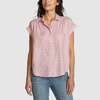 Women's Halcyon Short-Sleeve Shirred Shirt Product Image