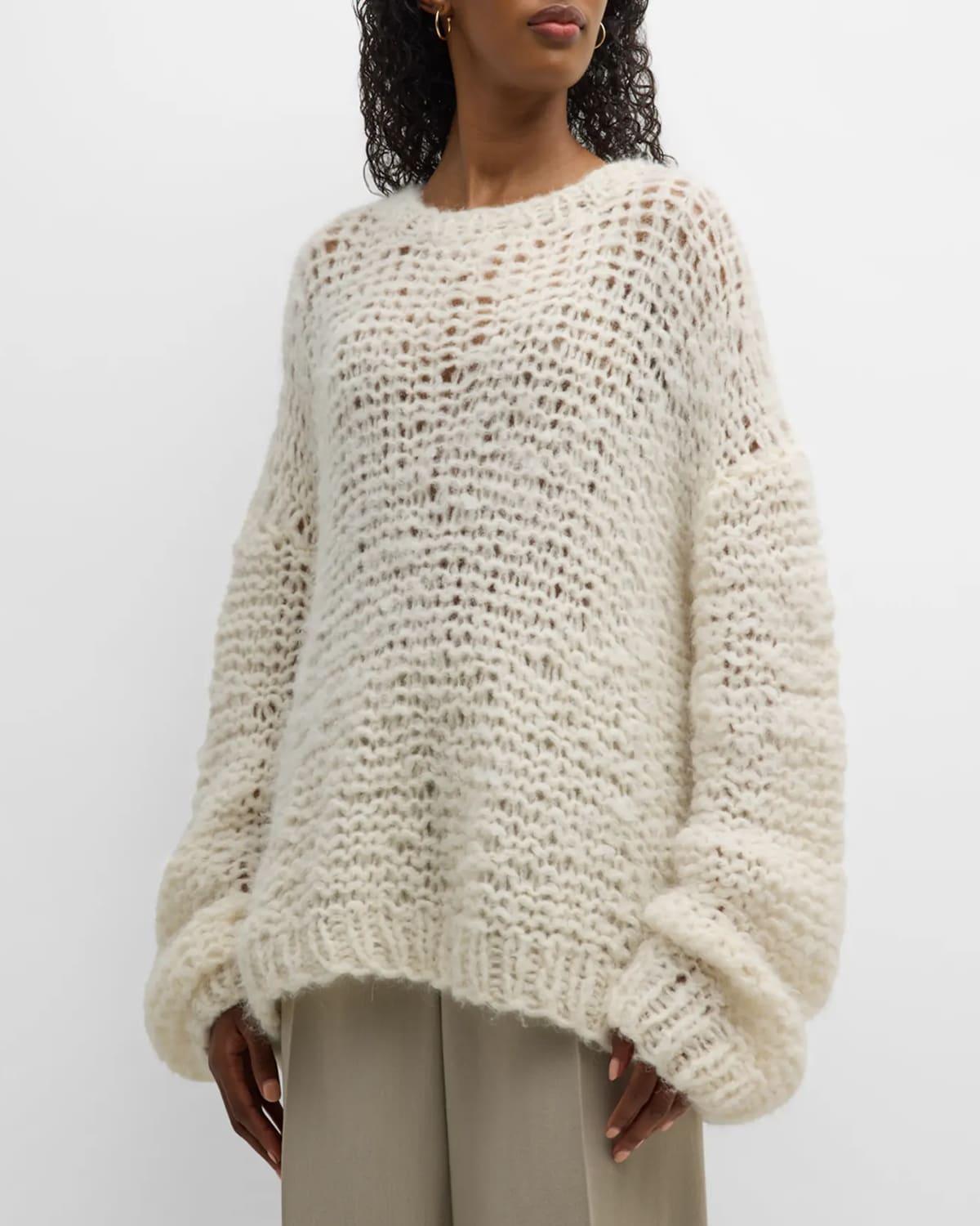 Womens Eryna Open-Knit Oversized Sweater product image