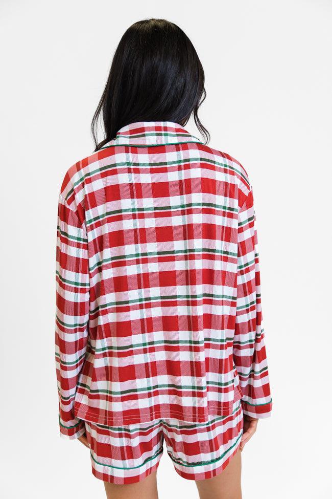 Under The Stars in Christmas Plaid Long Sleeve Bamboo Pajama top FINAL SALE Product Image