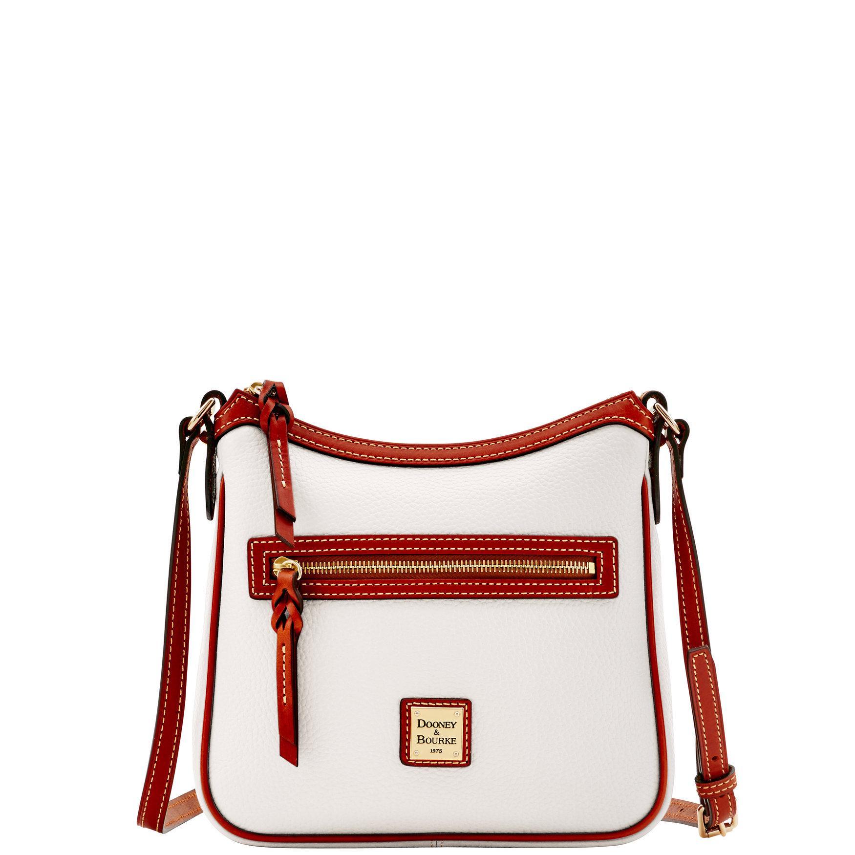 Dooney & Bourke Womens Pebble Grain Pocket Crossbody Leather Shoulder Bag in White Product Image