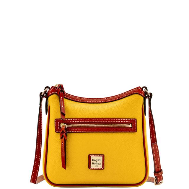 Dooney & Bourke Womens Pebble Grain Pocket Crossbody Leather Shoulder Bag in Mustard Product Image