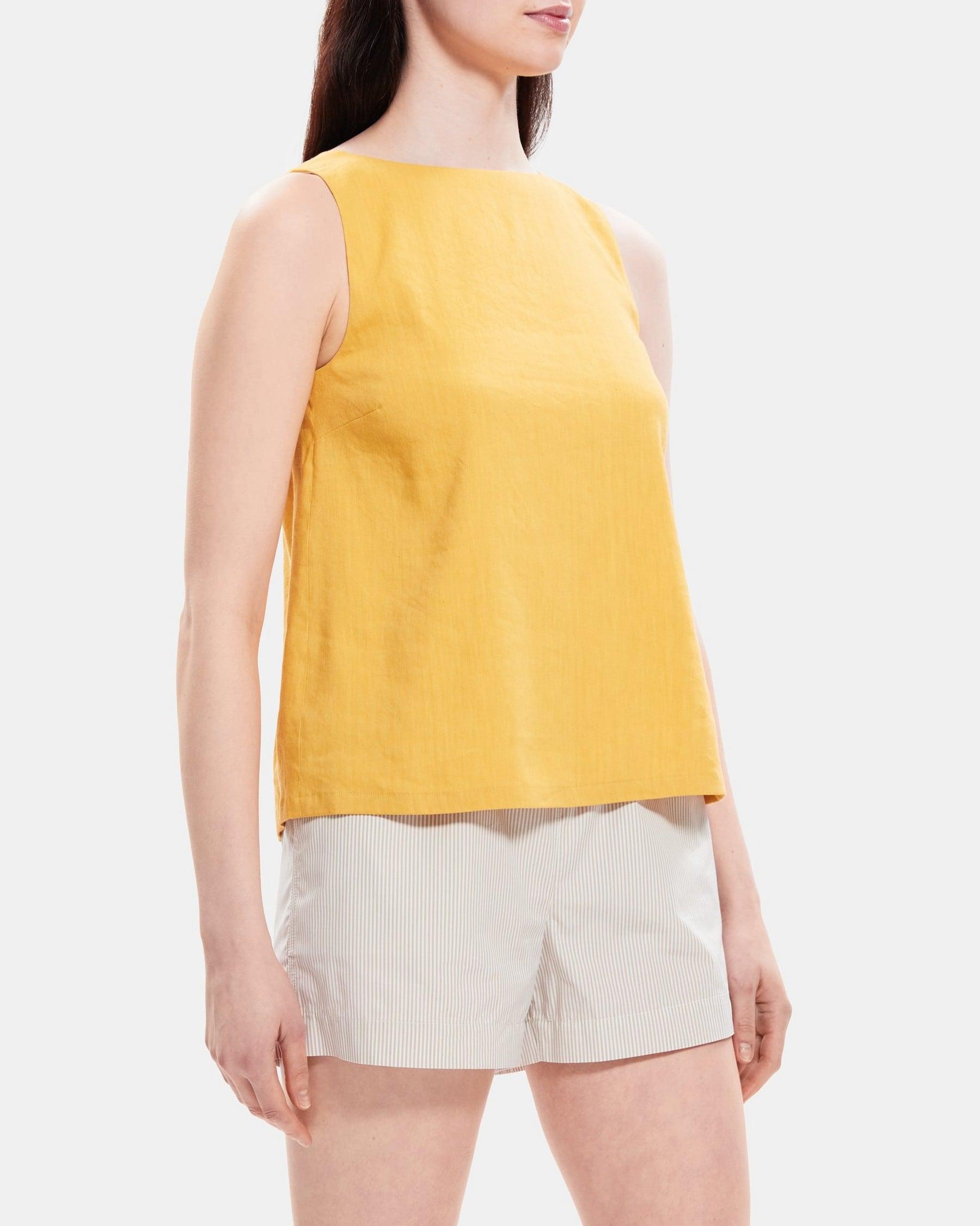 Boatneck Shell Top in Linen-Blend Product Image