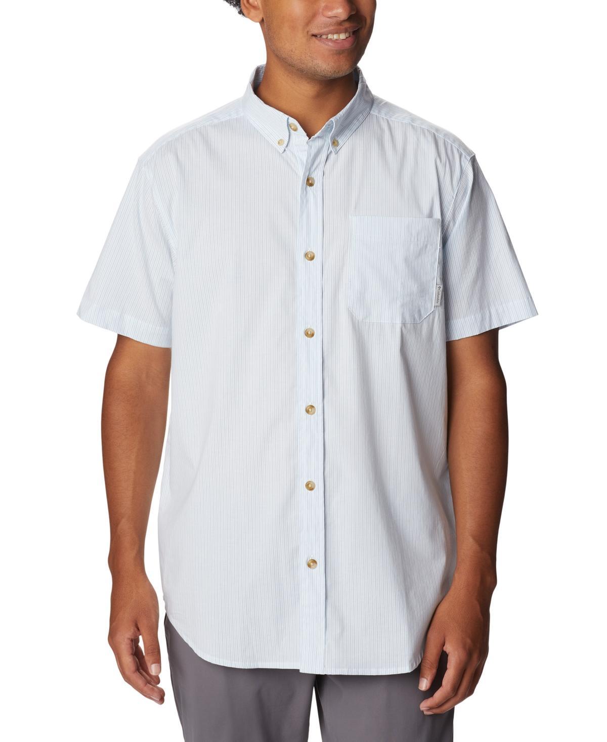 Mens Columbia Rapid Rivers Short Sleeve Shirt Blue Product Image