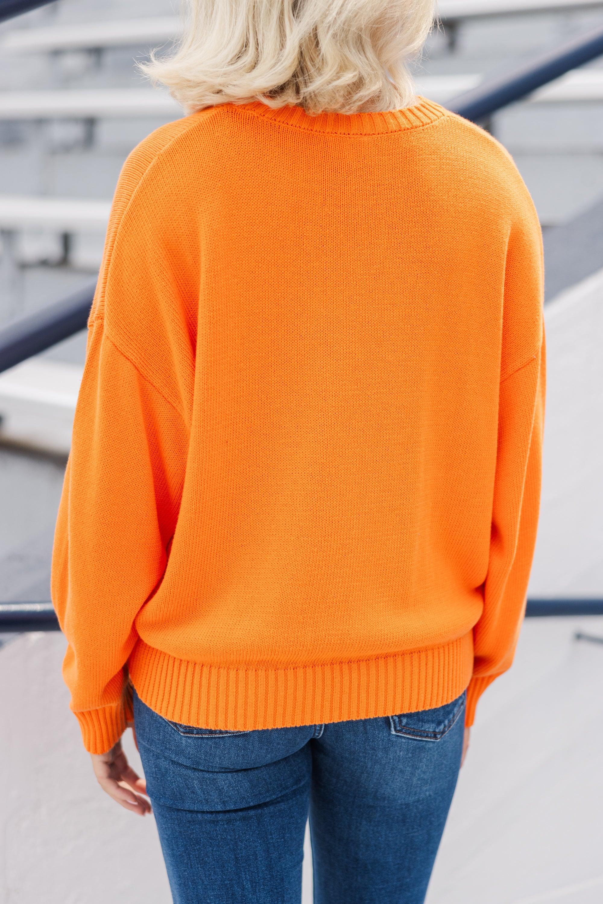 It's A Win Orange Tennessee Script Sweater Female Product Image