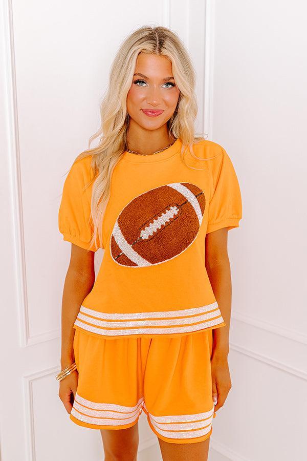 Sideline Social Embroidered Top in Orange Product Image