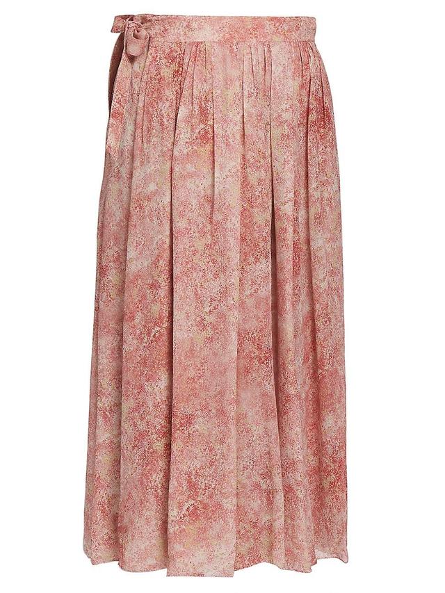 Womens Iris Silk Midi-Skirt Product Image