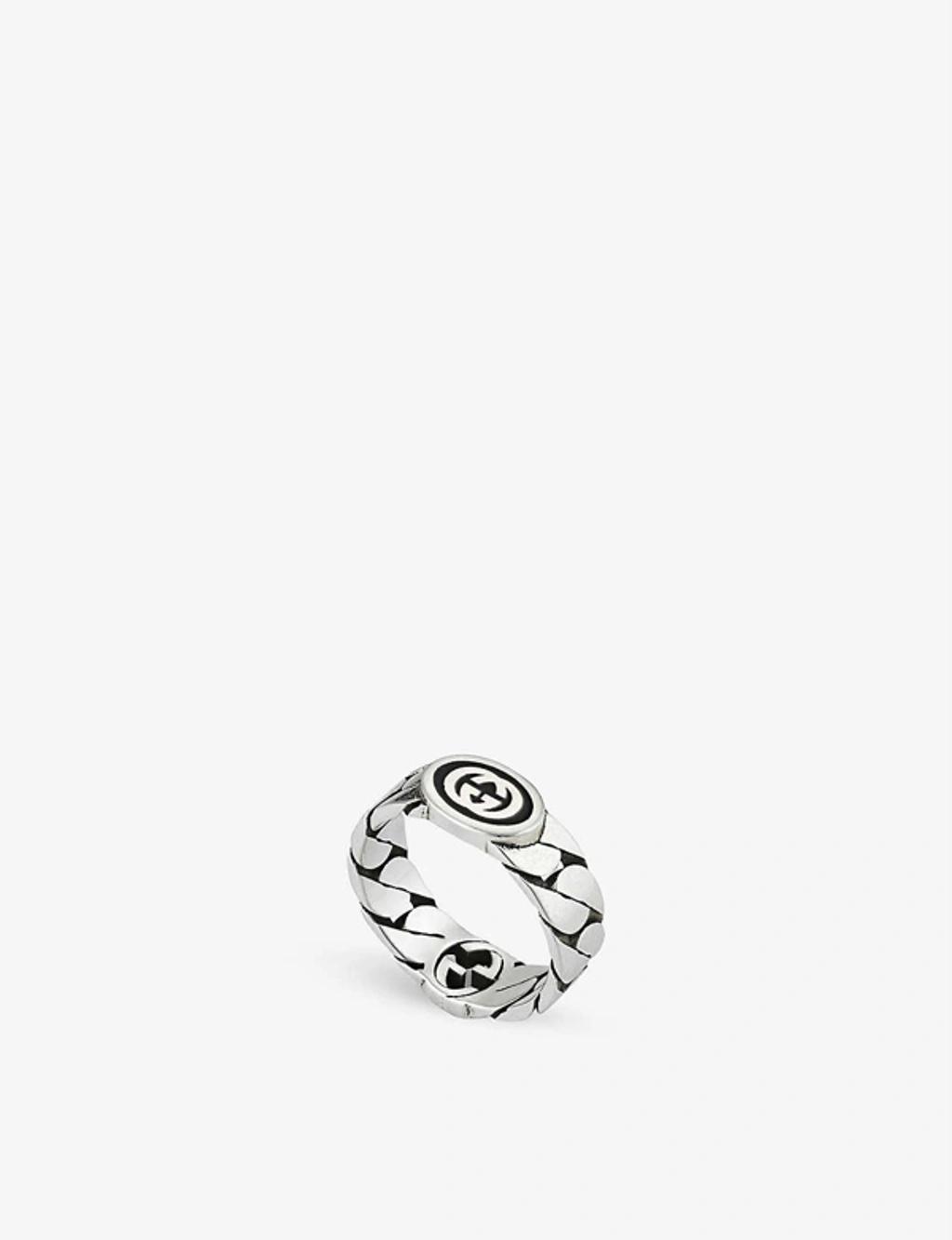 Sterling Silver Interlocking G Chain Ring Product Image