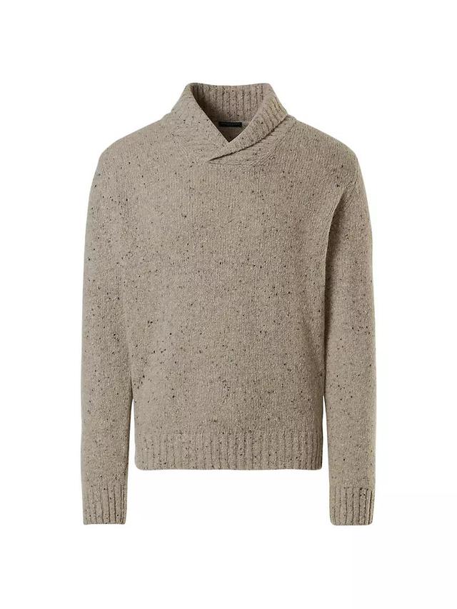 Marled Shawl-Collar Sweater Product Image