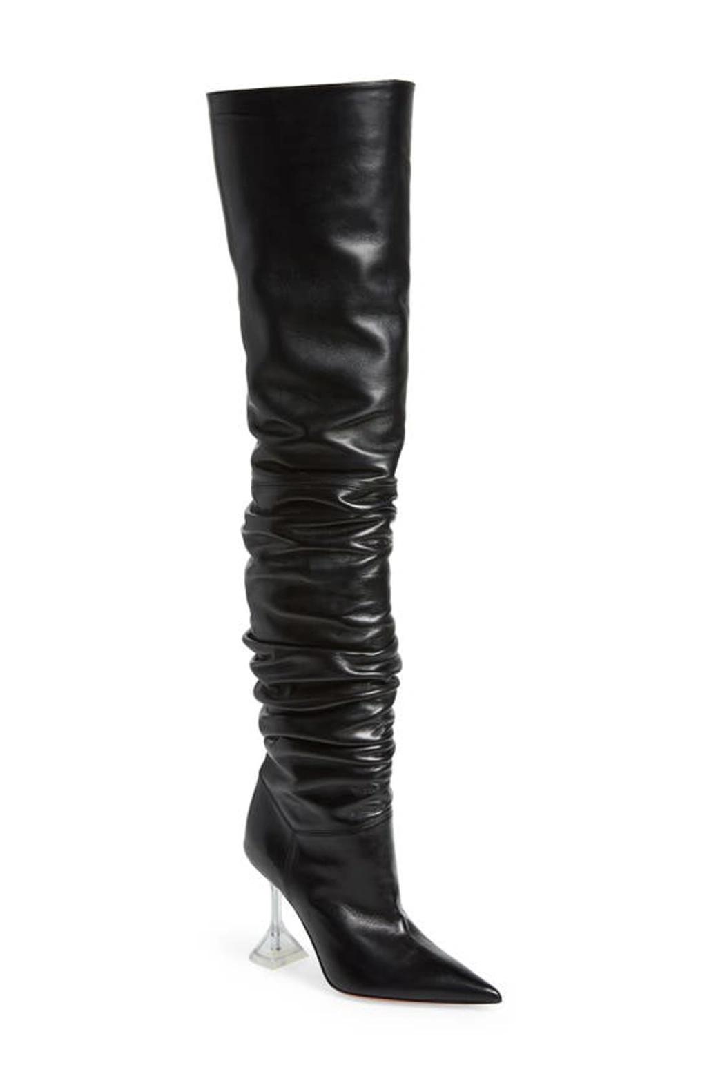 Olivia Leather Over-the-knee Boots In Black Product Image