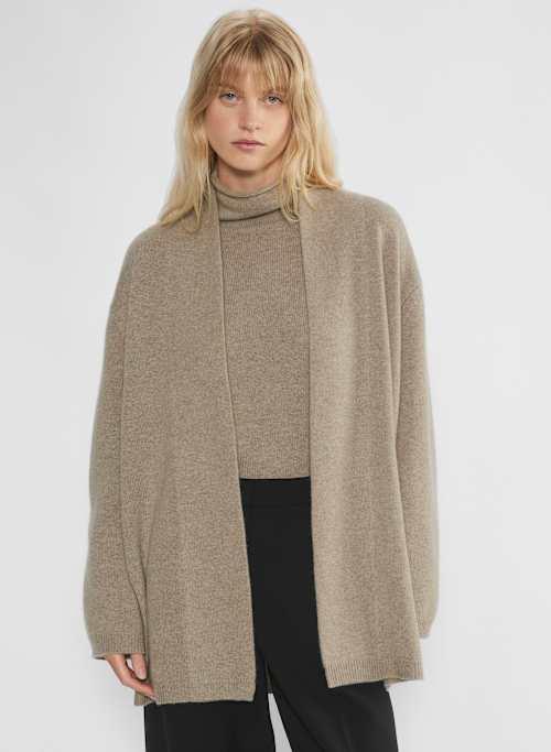 cashmere relaxed open-front cardigan Product Image