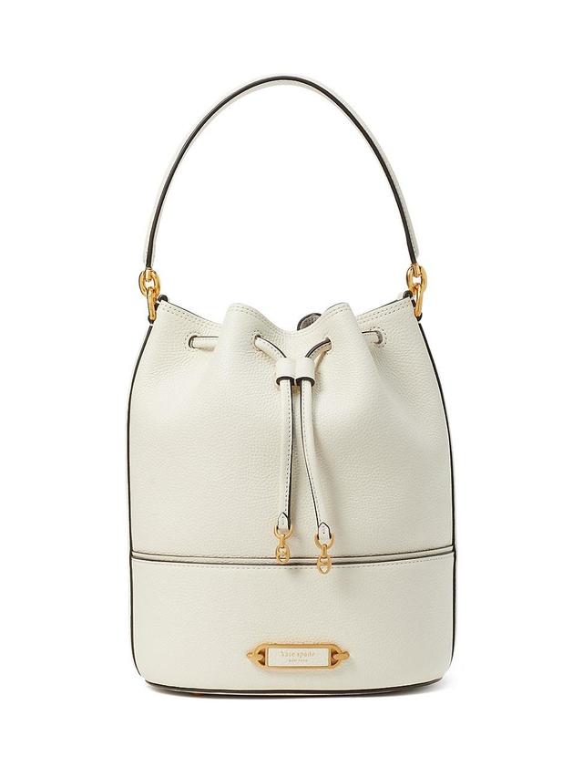 Womens Medium Elevated Pebble Leather Bucket Bag Product Image