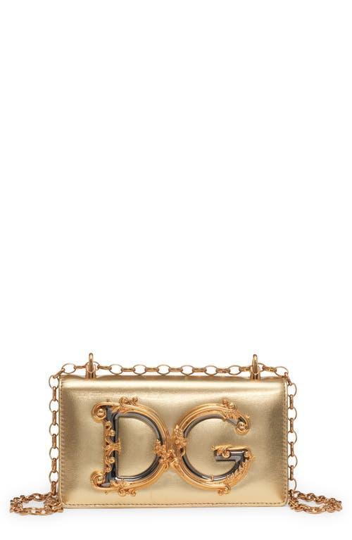 Dolce & Gabbana Logo Metallic Leather Crossbody Bag Product Image