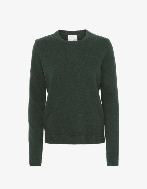 Women Classic Merino Wool Crew - Emerald Green Product Image