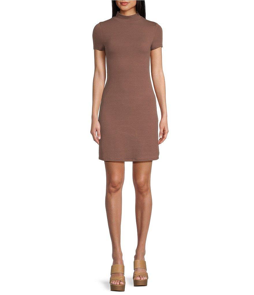 Moa Moa Short Sleeve Mock Neck Dress product image