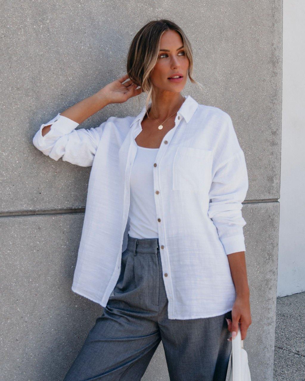 White Button Down Shirt - FINAL SALE Product Image