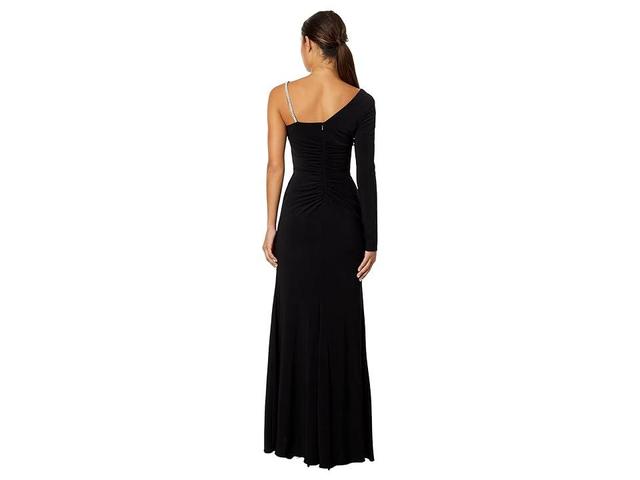 Xscape One-Shoulder Rhinestone Trim Gown Product Image