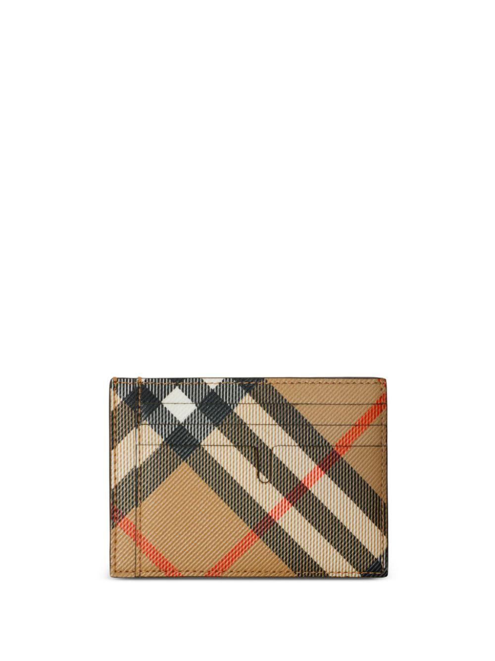 BURBERRY Check Clip Cardholder In Beige Product Image