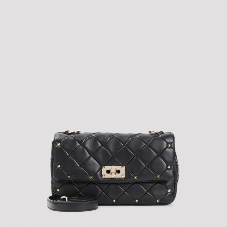 Black Rockstud Spike Small Shoulder Bag Product Image