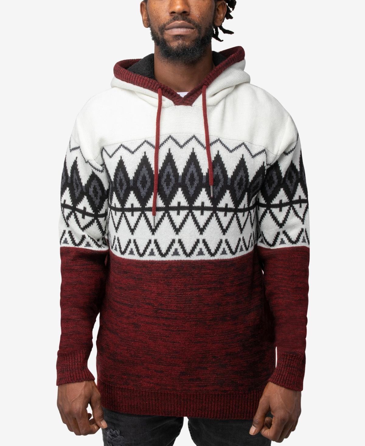 X-Ray Mens Color Blocked Pattern Hooded Sweater Product Image