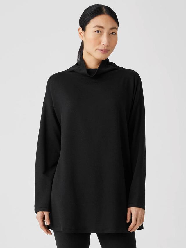 EILEEN FISHER Cozy Brushed Terry Hug Funnel Neck Topfemale Product Image