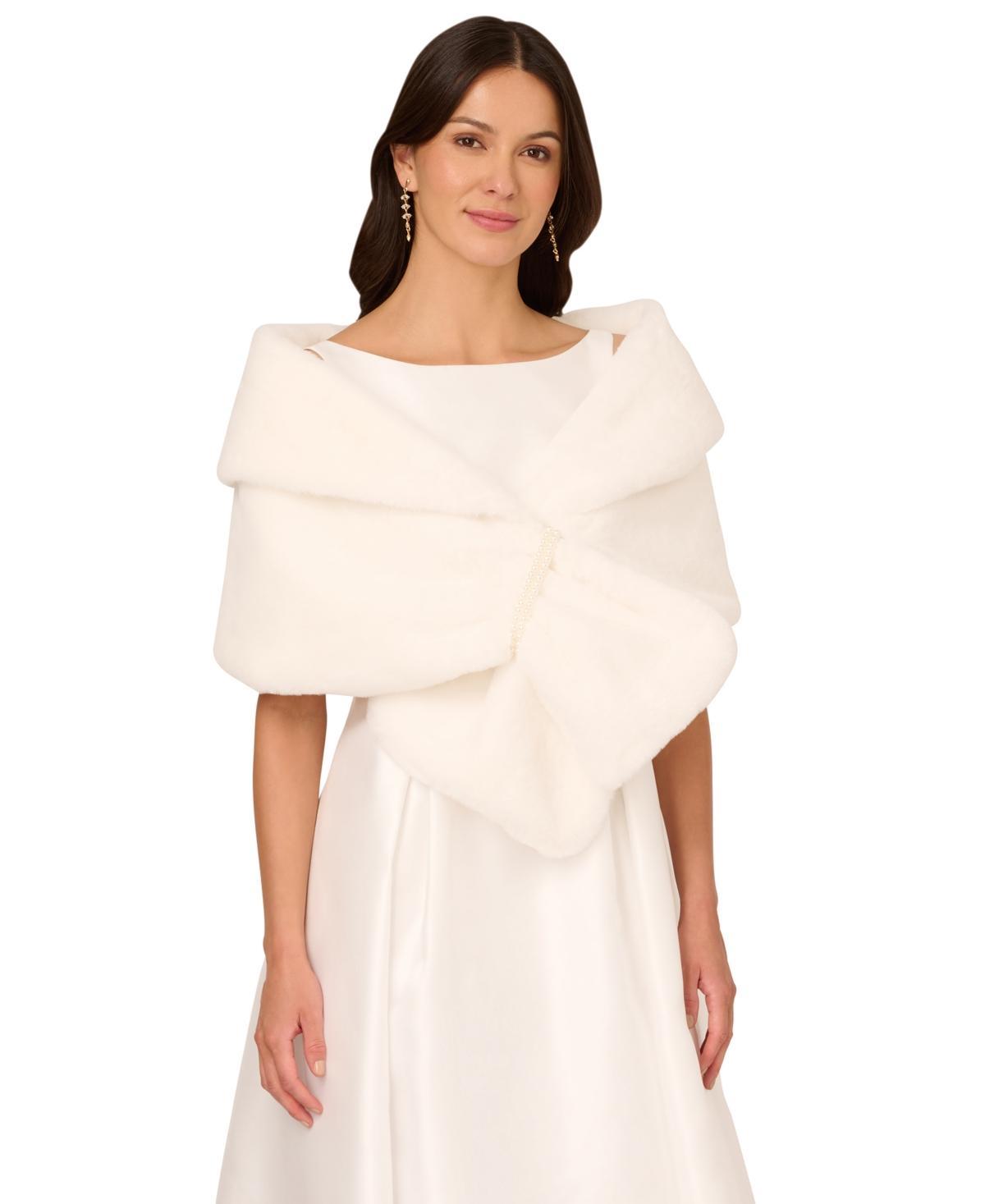 Adrianna Papell Womens Embellished Faux Fur Wrap Product Image