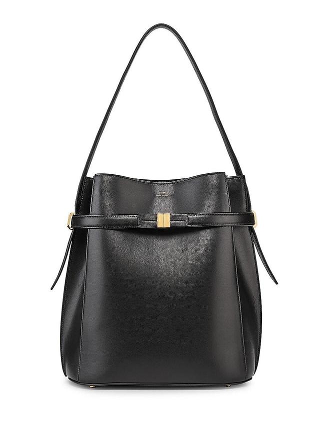 Womens Belted Leather Bucket Bag Product Image