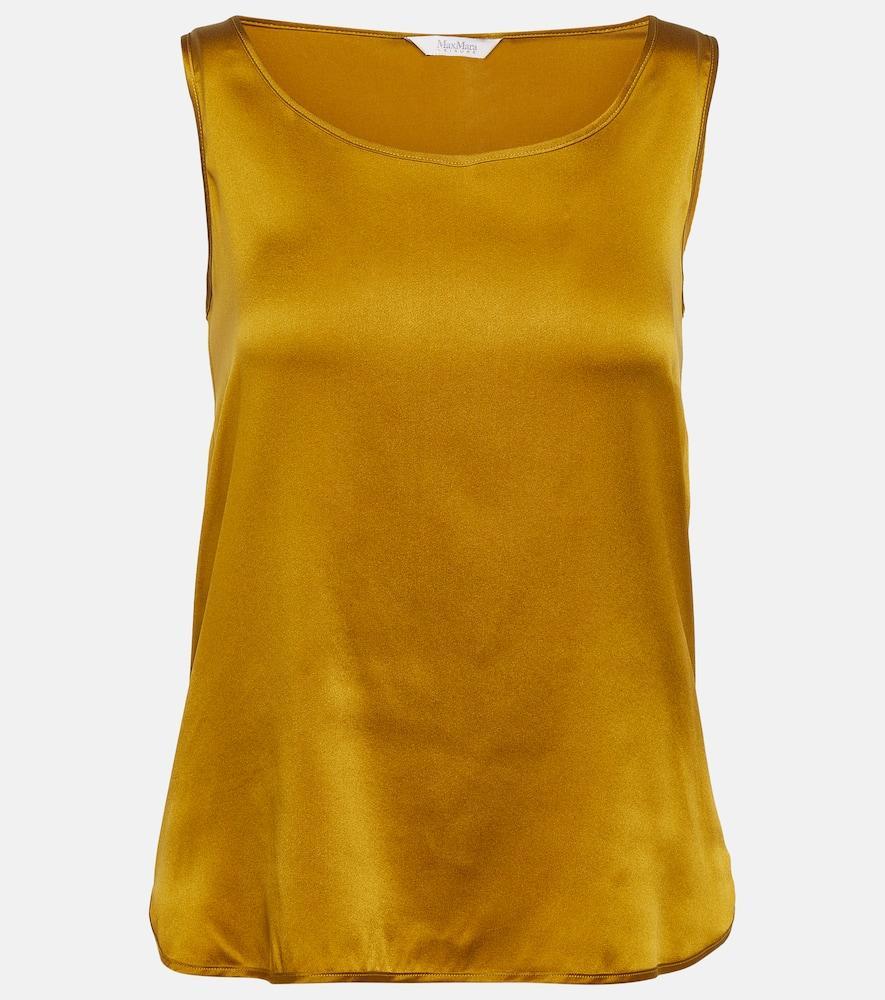 MAX MARA Leisure Pan Stretch-silk Tank Top In Yellow Product Image