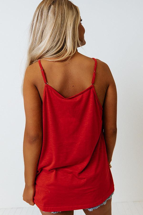 Beachy Bonding Shift Tank In Red Product Image