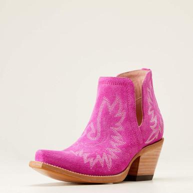 SALE Ariat® Ladies' Haute Pink Suede Dixon Booties Product Image