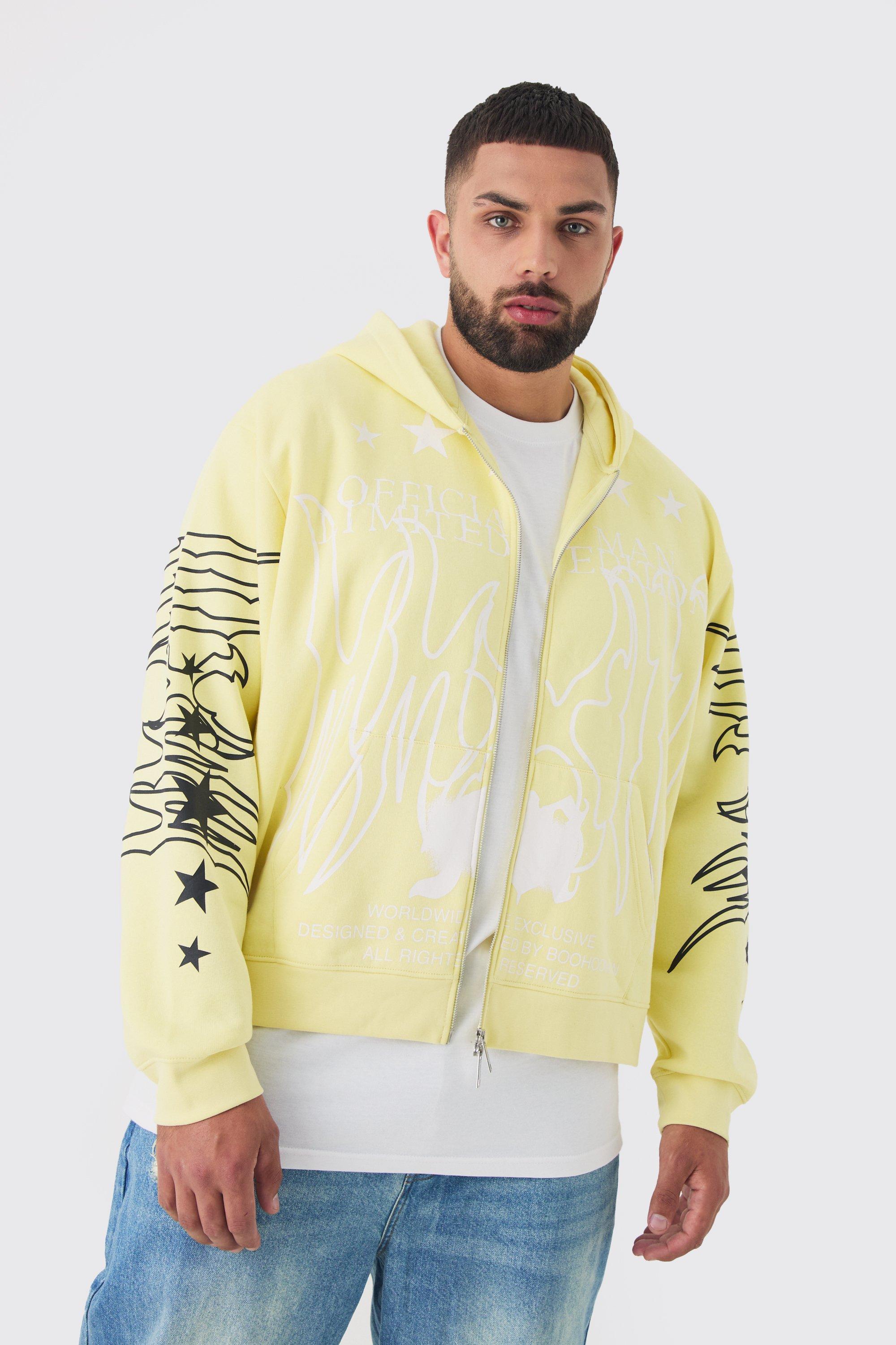 Plus Oversized Official Man Print Hoodie | boohooMAN USA Product Image