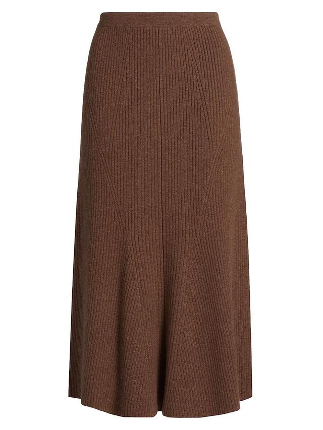 Womens Femi Cashmere Rib-Knit Midi-Skirt Product Image