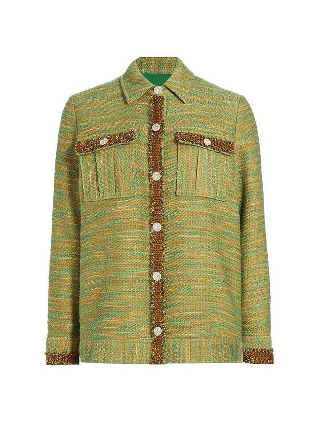 LAGENCE Jeanine Cotton Blend Tweed Shirt Jacket Product Image