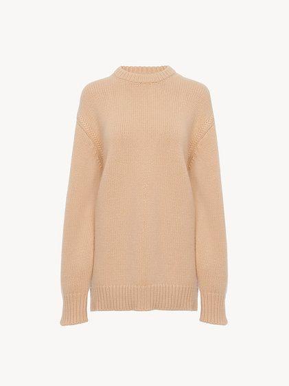 Oversized knitted sweater in cashmere & cotton product image