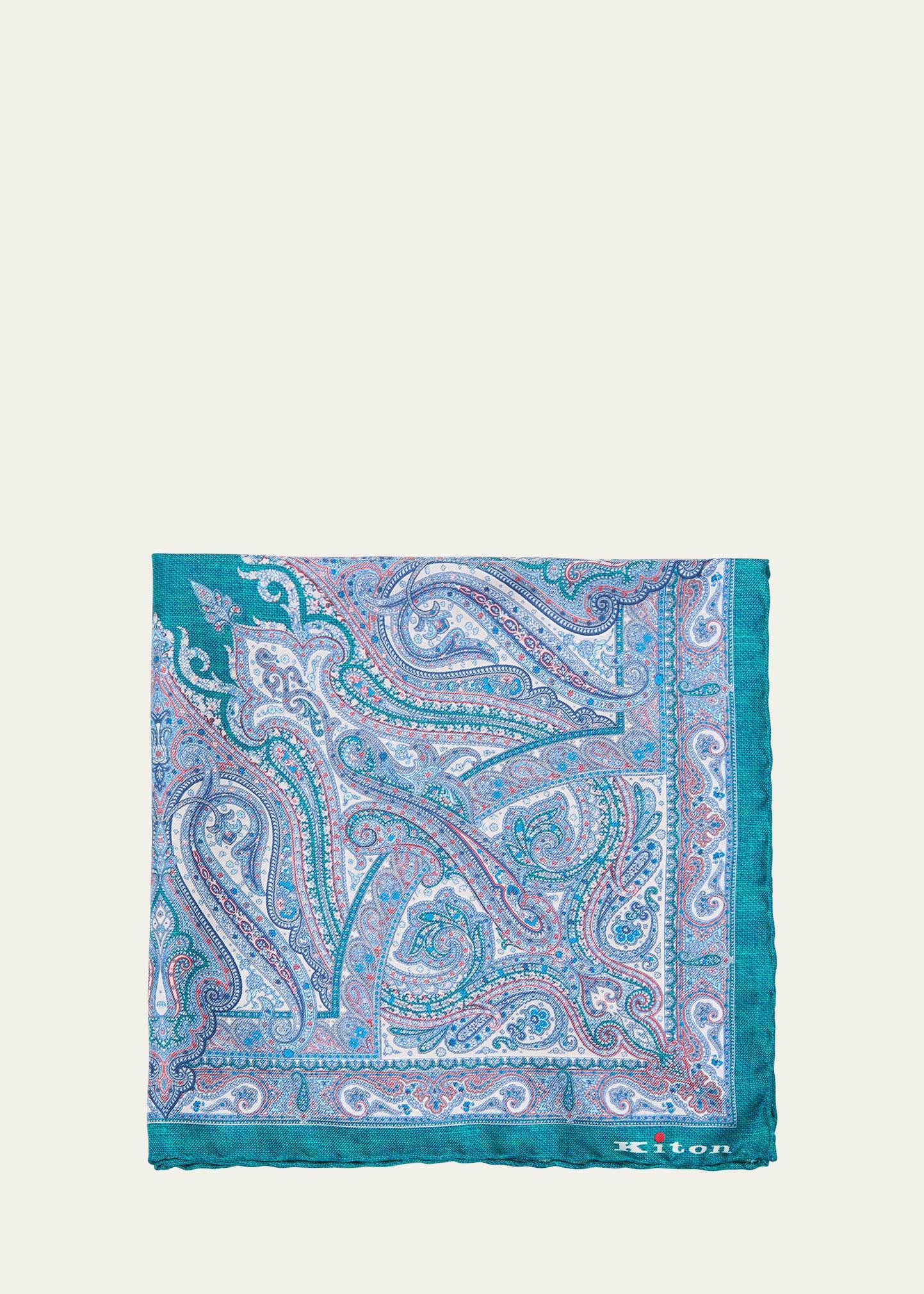 Mens Silk Paisley Pocket Square Product Image