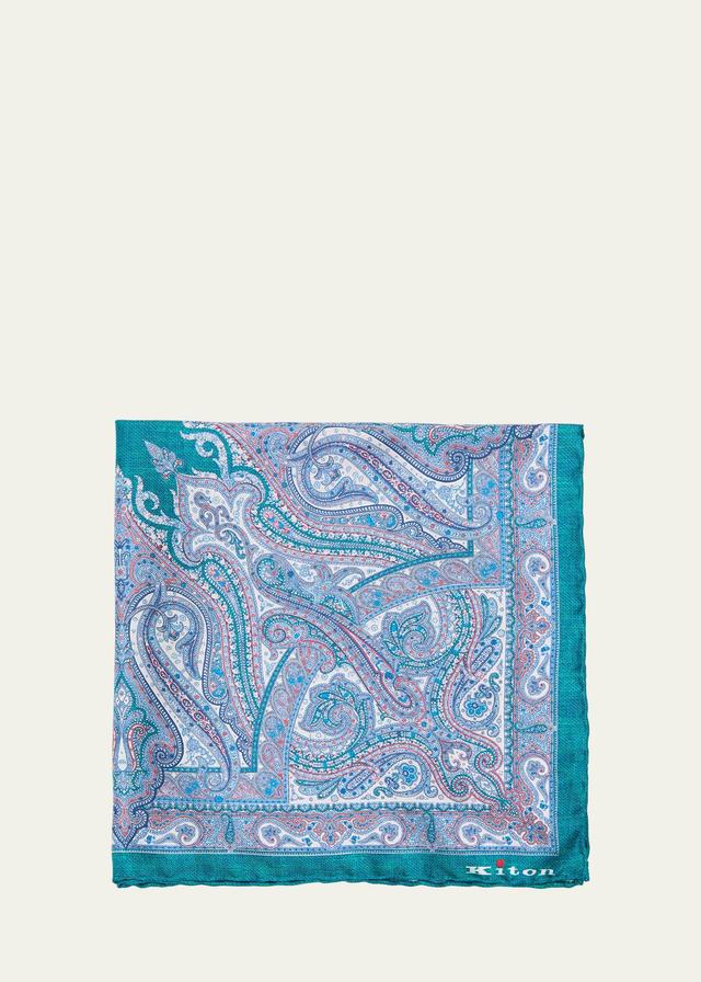 Mens Silk Paisley Pocket Square Product Image