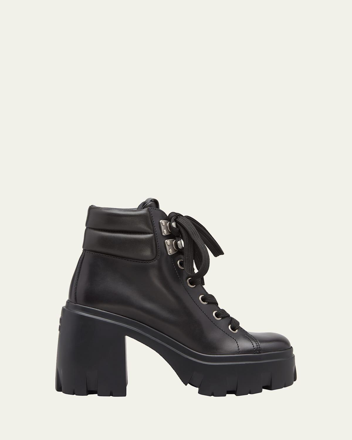 Leather Lace-Up Ankle Booties product image